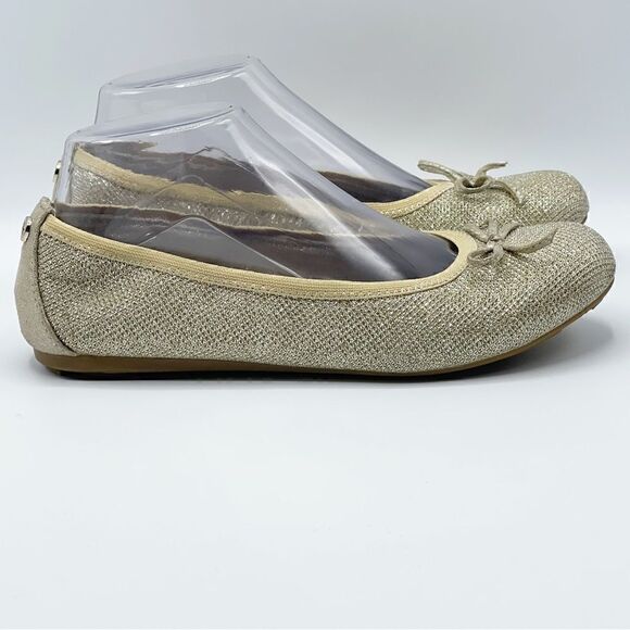 Stuart Weitzman Fannie Ballerina Platinum Noir gold sparkle flats - Women’s 5 - Picture 4 of 11